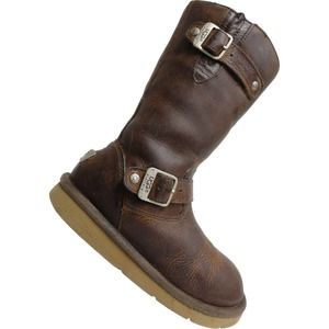 UGG Women Winter Boots Kensington Buckle Size 5 Brown Shearling Leather 5678